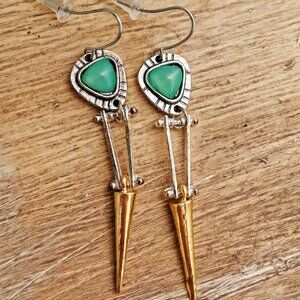 Handmade Boho Geometric Dangle Earrings – Vintage, Unique, Bohemian Ethnic Style